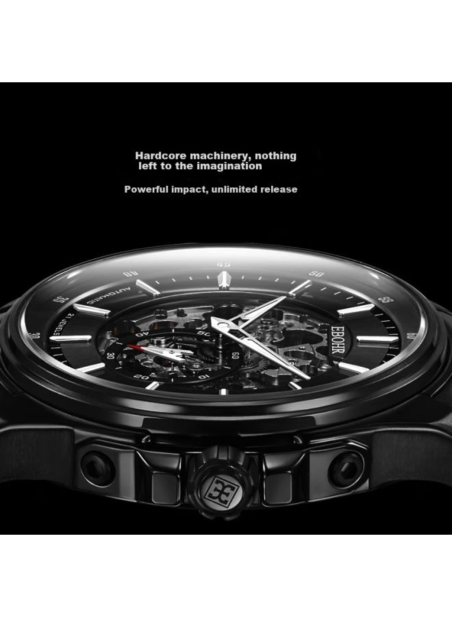 Ebohr Explorer Hollow Black Men'S Mechanical Watch Birthday Holiday Gift 51280215 For Boyfriend - Image 4