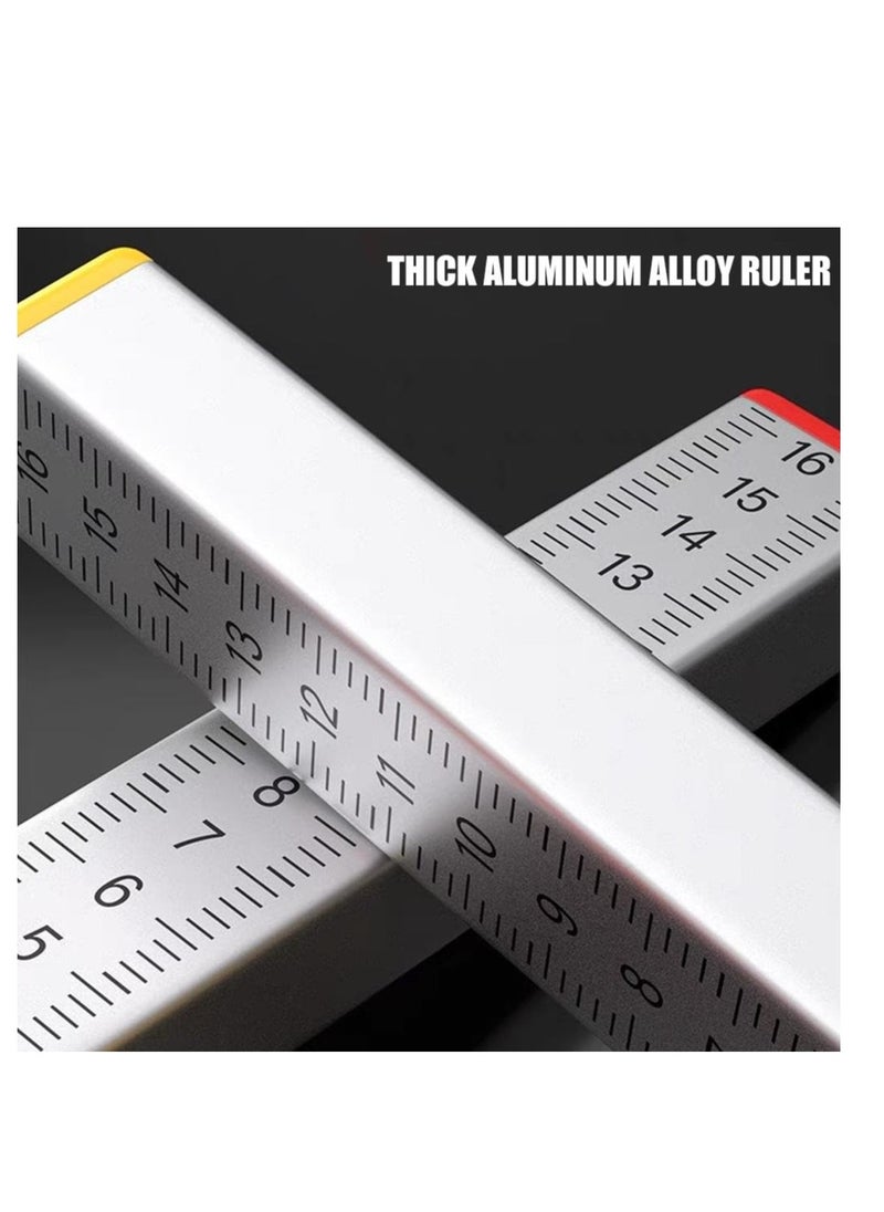 Excefore - Lay Floor Tile Special Ruler, 2 Pcs Bricklayer Graduated Scale with Double-Sided Clear Scale, Tiling Horizontal Leveling Positioning Ruler, Isometric Ruler for Accurate and Consistent Tile Placement - Image 1