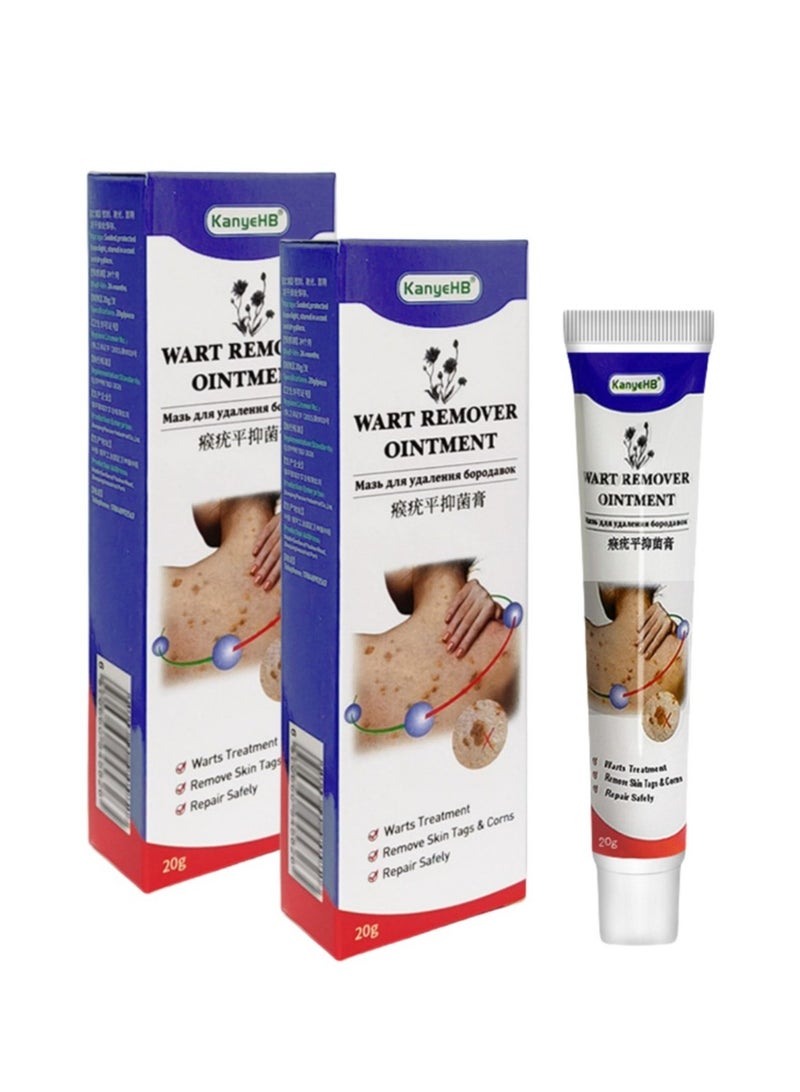 KanyeHB 2-PACK Wart Removal Cream,  Wart Remover for Genital Warts, Plantar Warts, Common Warts, Corns, Wart Cream 20g*2 - Image 1
