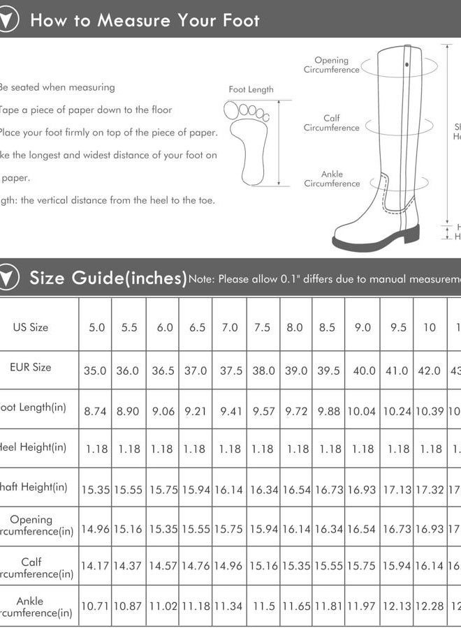 Ermonn Womens Knee High Boots Wide Calf Flat Low Heel Side Zipper Faux Leather Fashion Winter Riding Boot, Black, 7.5 - Image 5