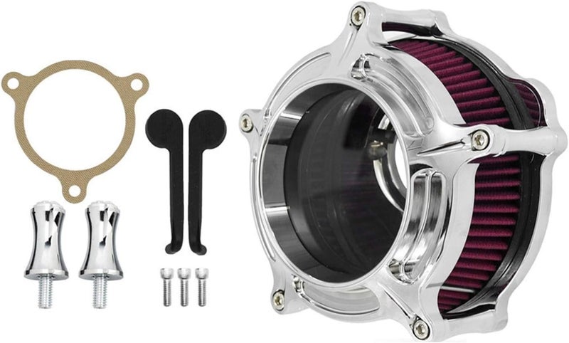 Wivplex Chrome Air Cleaner Intake Filter for Harley Motorcycles - Image 1