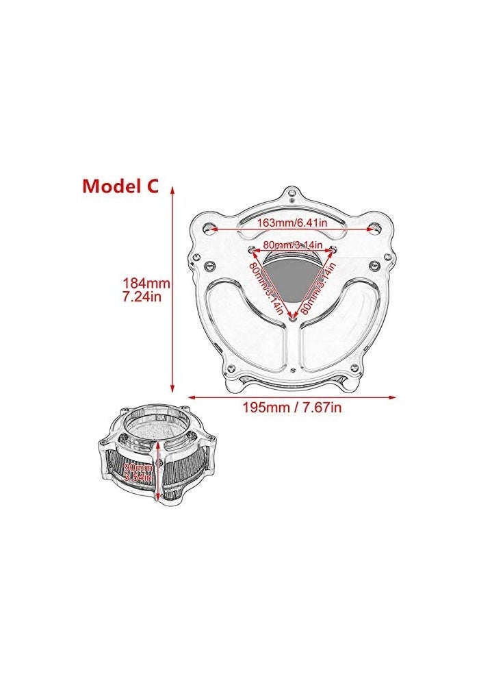 Wivplex Chrome Air Cleaner Intake Filter for Harley Motorcycles - Image 2