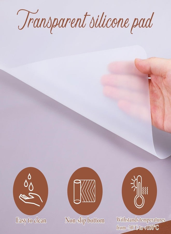Xosjska Large Silicone Mats for Kitchen Counter 16” x 20” Clear Silicone Countertop Protector Mat Food-Grade Non-Slip Waterproof Placemat Nonstick Nonskid Heat-Resistant Pad(2 Pack, Translucent) - Image 3