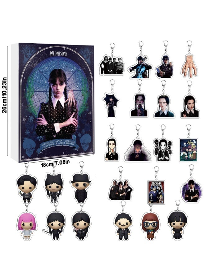 general Wednesday Advent Calendar 2025 Countdown Calendar Blind Box Keychain Pendant - Image 3