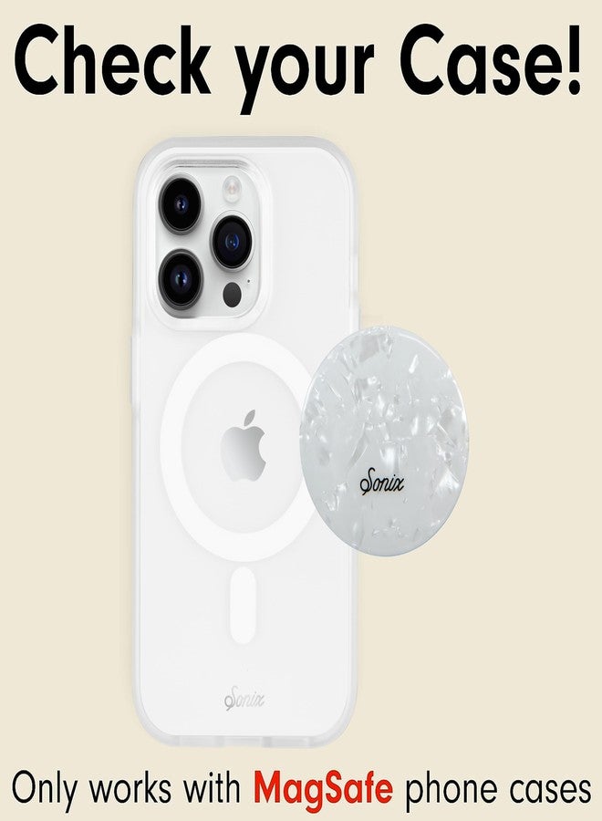 Sonix MagLink Snap Grip | Magnetic Phone Grip Holder and Collapsible Kickstand | Compatible with MagSafe | White Pearl Tort - Image 2