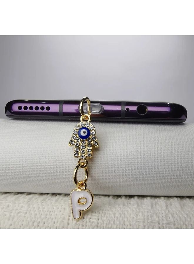 Devil Eye Flower Letter Pendant Dust Plug For iPhone 5 14 Interface - Image 1