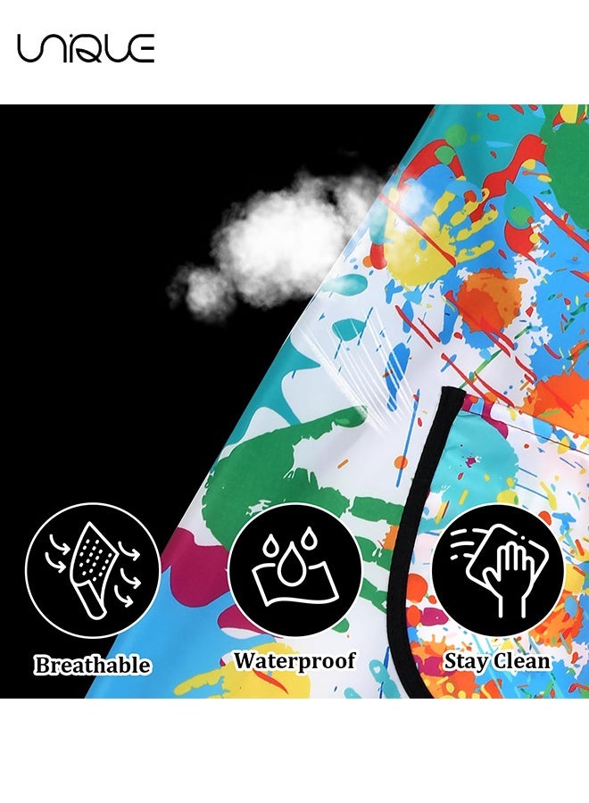 يونيك طقم زي الفنان للأطفال - مآزر للأطفال مع أغطية أكمام قابلة للإزالة - مريلة مقاومة للماء للأطفال مع جيوب للطهي والرسم والخبز والأشغال اليدوية والفنون والبستنة قابلة للتعديل - Image 3