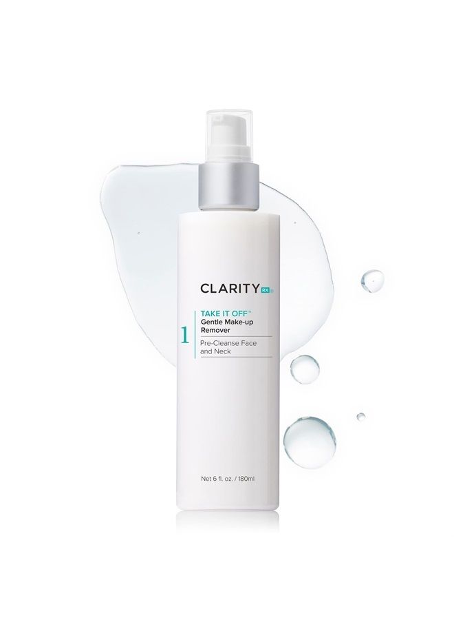 ClarityRx Take It Off Gentle Face & Eye Makeup Remover, Natural Plant-Based Calming Facial Cleanser with Antioxidants for All Skin Types, 6 oz - Image 1