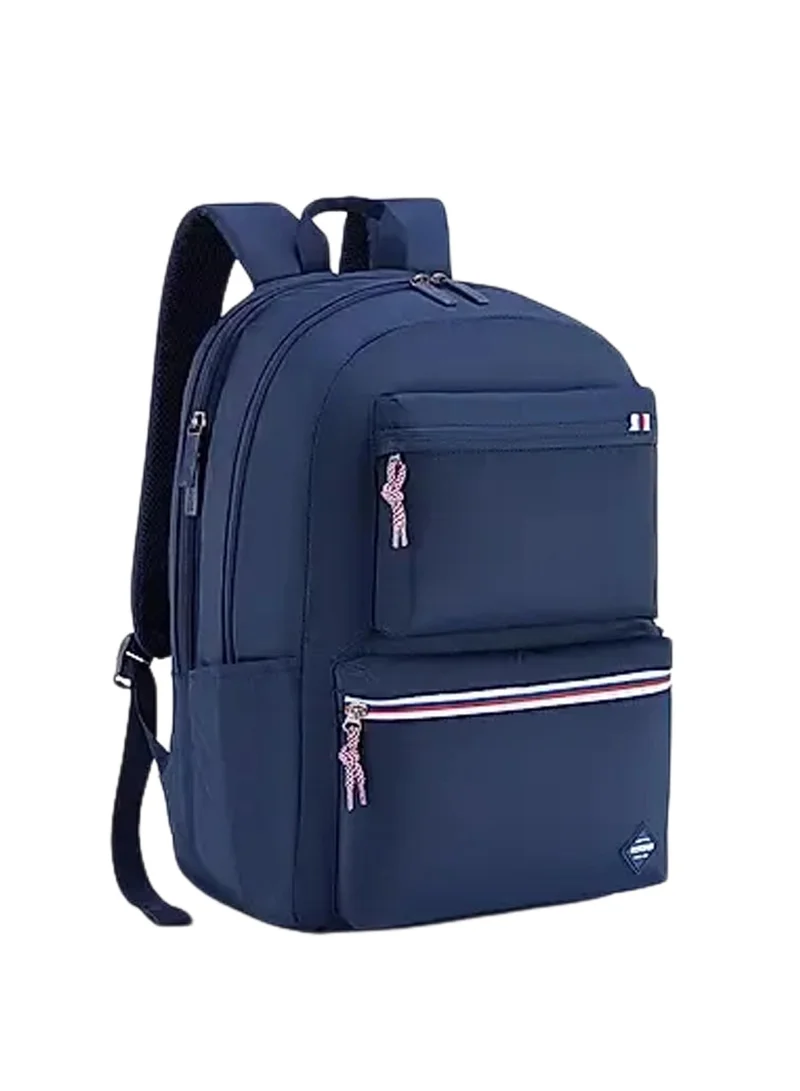 AMERICAN TOURISTER  Riley Laptop Backpack, 24L Capacity, 100% Polyester, Midnight Blue|Fits 15.6\" Laptop|Double Zipper Pocket Opening|Multiple Compartments|Antimicrobial Treated Lining - 1 Year Global Warranty  | Best Price UAE