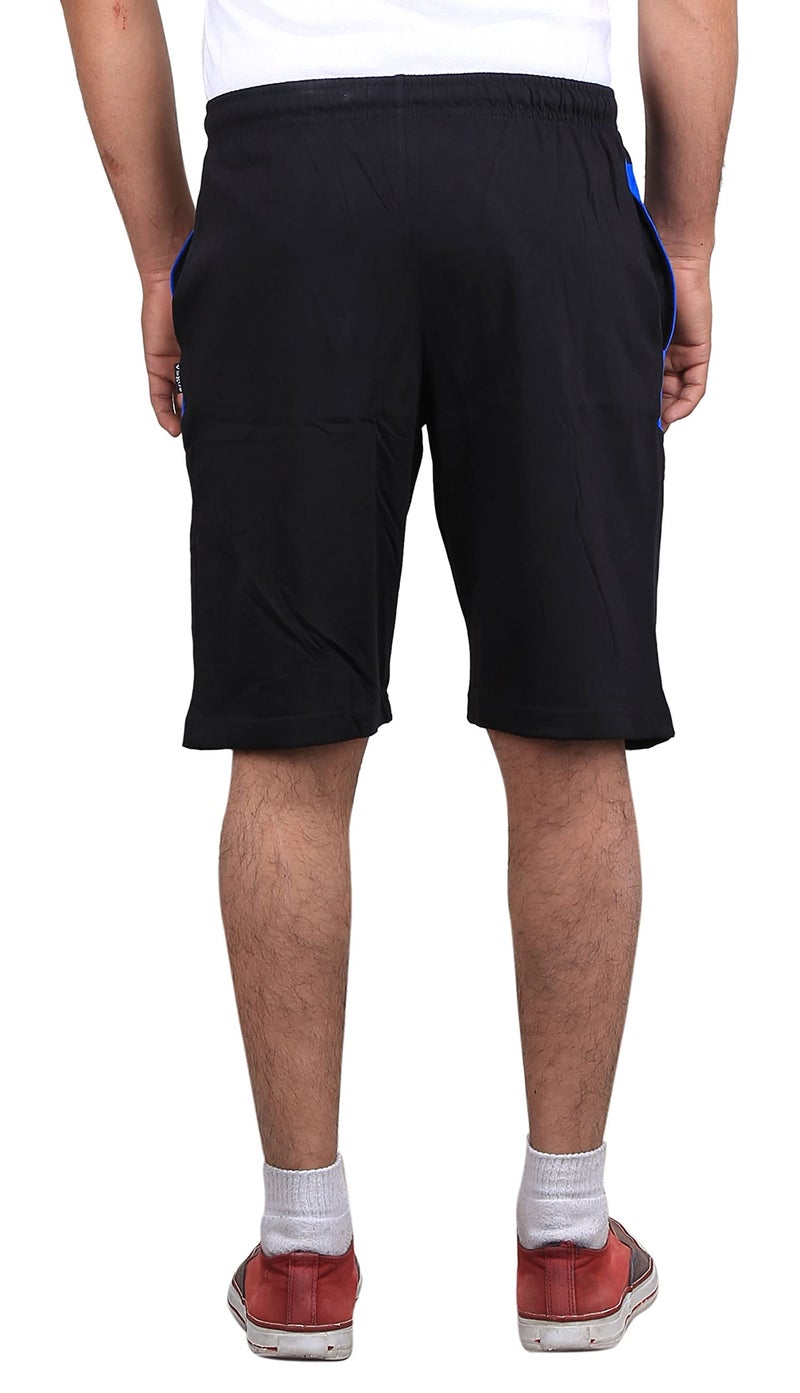 VEGO Black Cotton Shorts, Bermuda, Half Pant for Men - Image 4