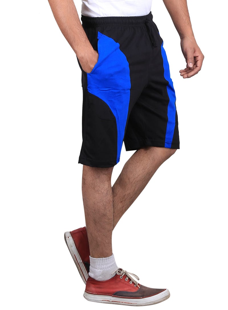 VEGO Black Cotton Shorts, Bermuda, Half Pant for Men - Image 3