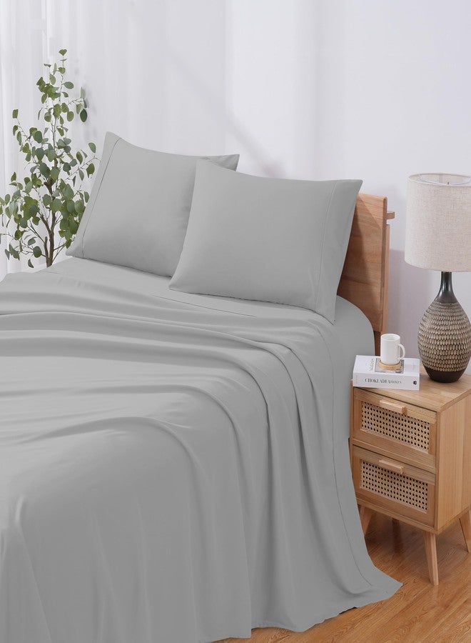 Modern Threads Soft Microfiber Solid Sheets - Luxurious Microfiber Bed Sheets - Includes Flat Sheet, Fitted Sheet with Deep Pockets, & Pillowcases Vapor Blue Full - Image 2