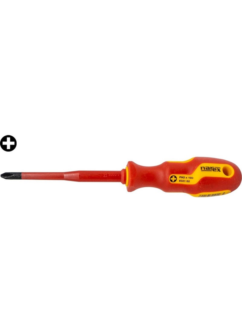 NAREX 834102 Slim Series Electrician Insulated Phillips Screwdriver PH2X100 mm  - Image 1