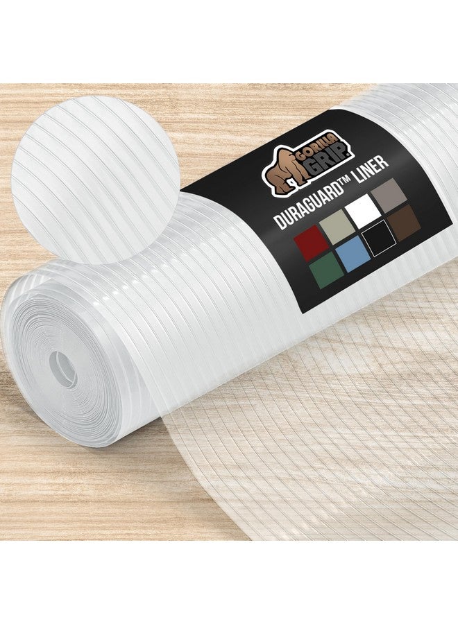 غوريلا جريب بطانة أرفف GORILLA GRIP DuraGuard، بطانات خزانة غير لاصقة مقاس 24 × 30 لأدراج المطبخ والأرفف والثلاجة وتخزين المؤن وخزانة الحمام، مصنوعة من البلاستيك المضلع المتين المقاوم للماء والخالي من مادة BPA، شفافة  - Image 1