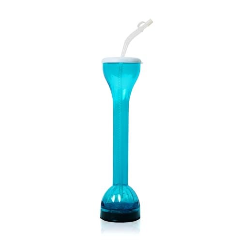 Fun Central 17 oz Blue LED Flashing Yard Glass with Straw - Vibrant Light-Up Drinkware for St. Patrick's Day & Celebratory Occasions - Image 4