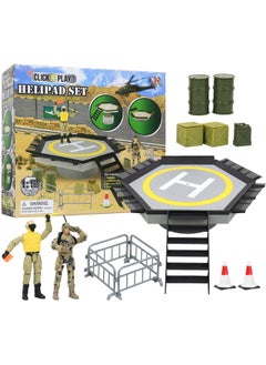 Click N' Play Military Helipad Playset With Accessories 28Piece Playset (Cnp4303)  - Image 1