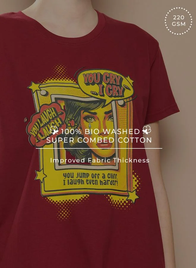 Difference of Opinion Women Boxy Fit Printed T-Shirt