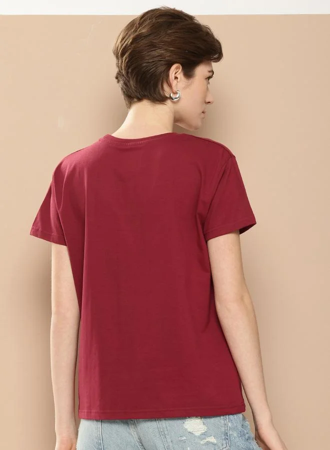 Difference of Opinion Women Boxy Fit Printed T-Shirt