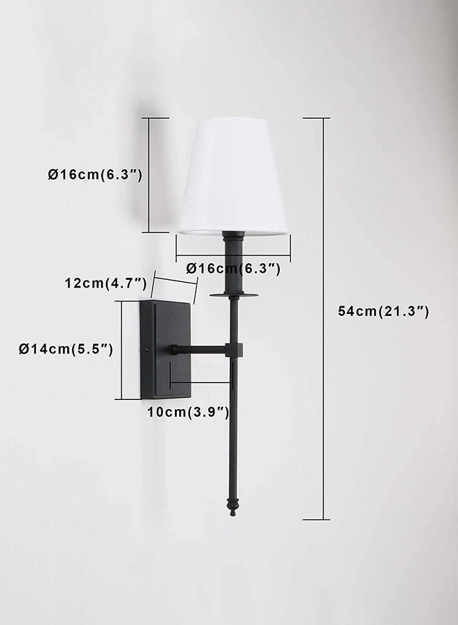 RATSAW 2 Pcs Slim Wall Sconces with Fabric Shade Industrial Wall Lighting Lamps Fixtures Wall Mounted Sconce for Mirror Hallway Kitchen Bedroom Living Room Bathroom - Image 2