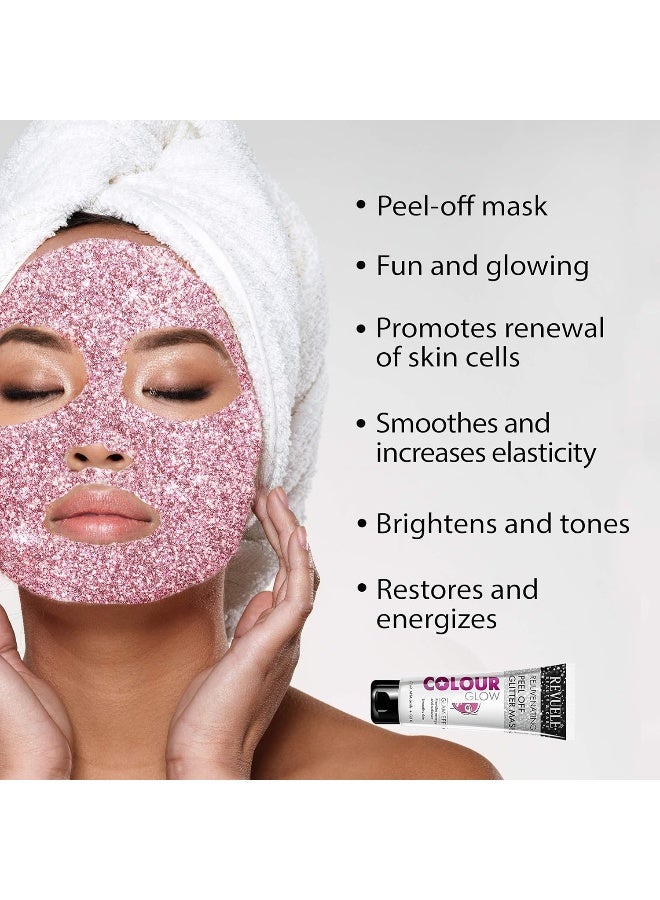 REVUELE - Rejuvenating Pink Colour Glow Peel Off Glitter Mask - 80Ml - Image 5