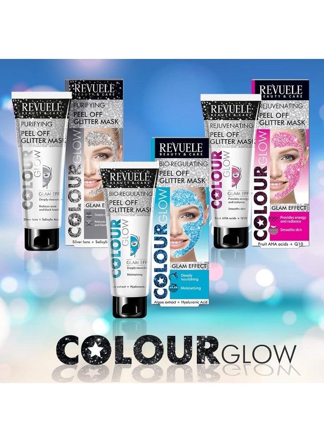 REVUELE - Rejuvenating Pink Colour Glow Peel Off Glitter Mask - 80Ml - Image 4