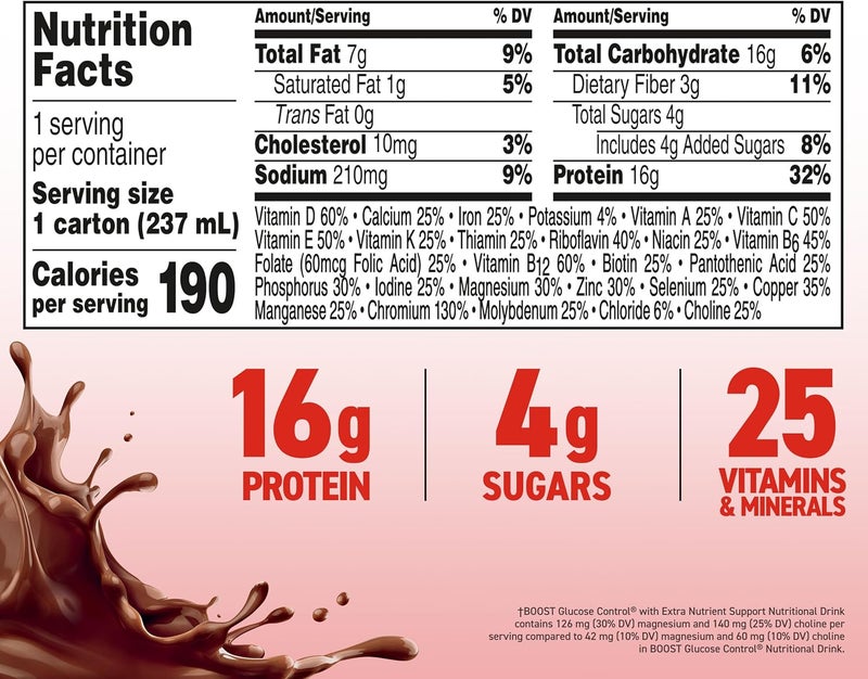 Boost مشروب BOOST للتحكم في الجلوكوز - شوكولاتة غنية، 24 عبوة - Image 2