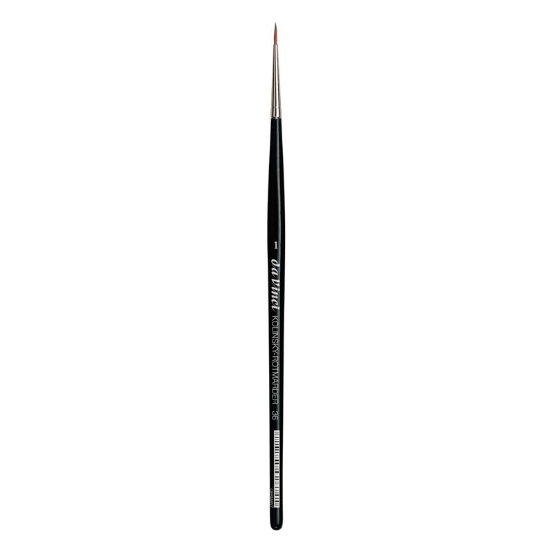 da Vinci Watercolor Series 36 Paint Brush Round Russian Red Sable with Black Handle Size 1