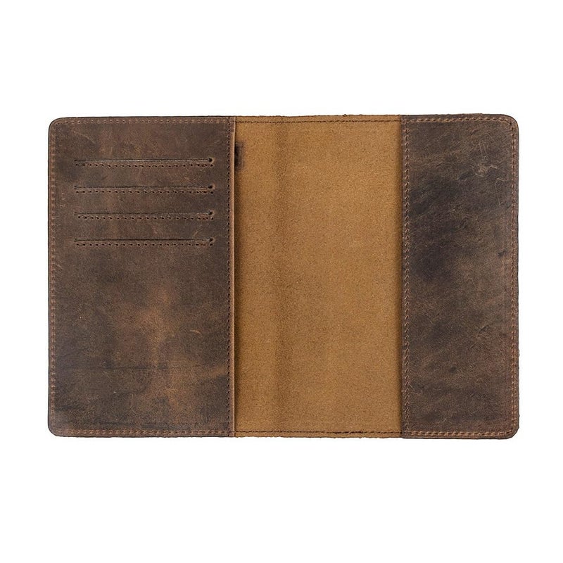 AGBIADD RFID Blocking Passport Holder Travel Wallet - Genuine Crazy Horse Leather for Men(Coffee) - Image 4