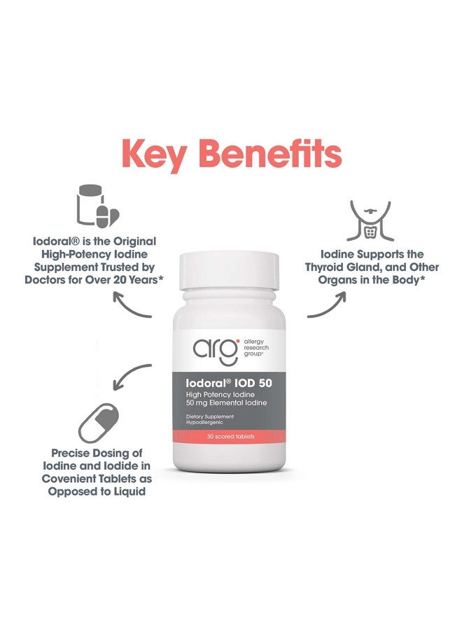 Optimox Iodoral 50 mg Supplement - Potassium Iodide Tablets, High Potency Iodine Tablets, Iodine Supplements for Thyroid Support, Daily Vitamins and Minerals, Lugol's Iodine Solution - 30 Count. - Image 1