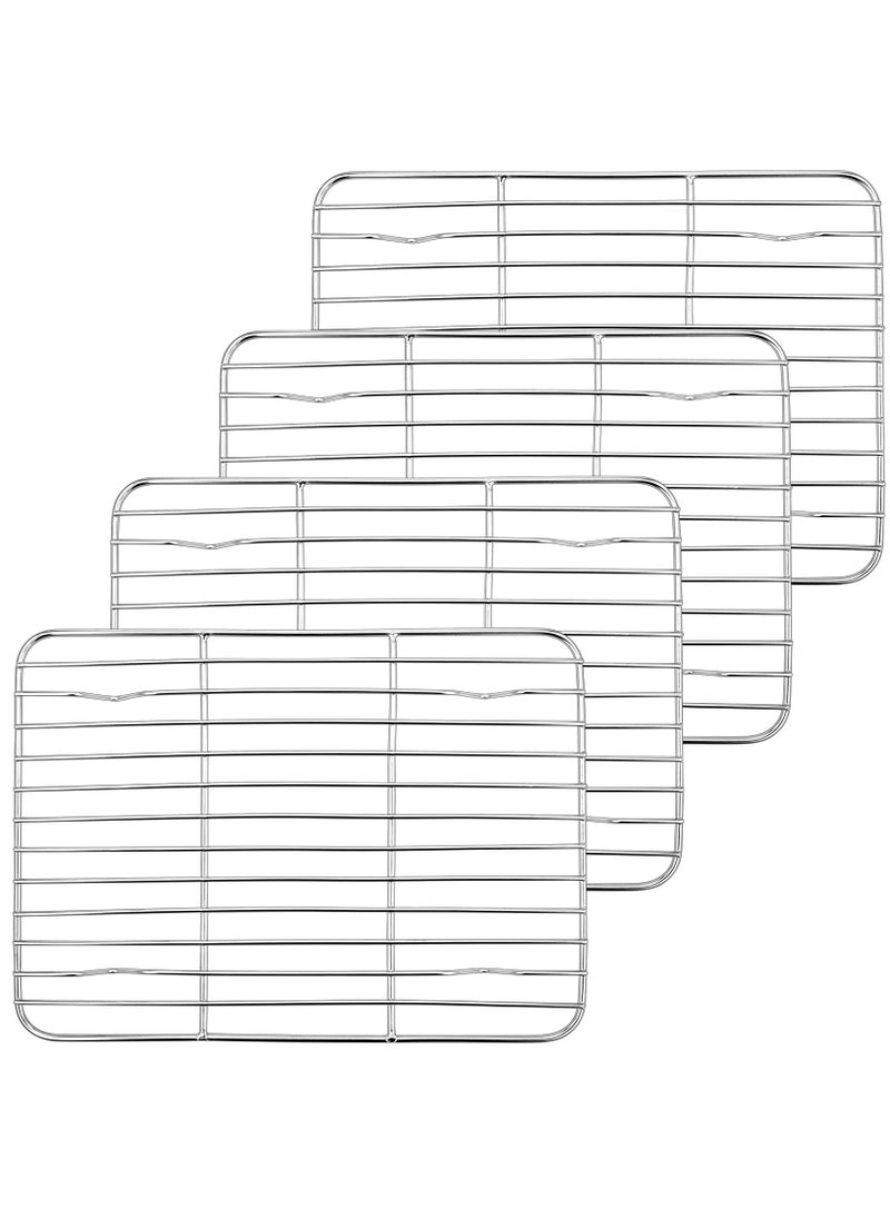 P&P CHEF PP CHEF Baking Cooling Rack Set for Cooking Roasting 4Piece Stainless Steel Wire Racks for Oven Use Healthy  Dishwasher Safe Rectangle 97 Inch 