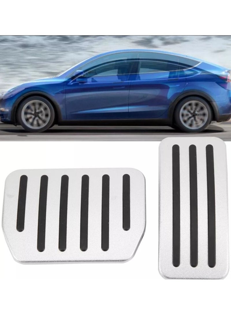 Generic For Tesla Model 3 Y X S 2022/2023 Anti-Slip Foot Pedal Pads Aluminum Accelerator Brake Foot Rest Foot Pedal Pads for Model 3 Y - Image 1