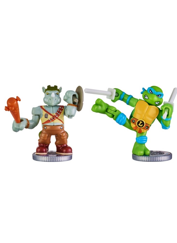 اكيدو مجموعة Akedo Versus من Teenage Mutant Ninja Turtles | تتضمن بطل TMNT ليوناردو، Evil Rocksteady | بلاستيك | للأطفال من سن 4 سنوات فما فوق | لمحبي TMNT وهواة جمعها  - Image 3