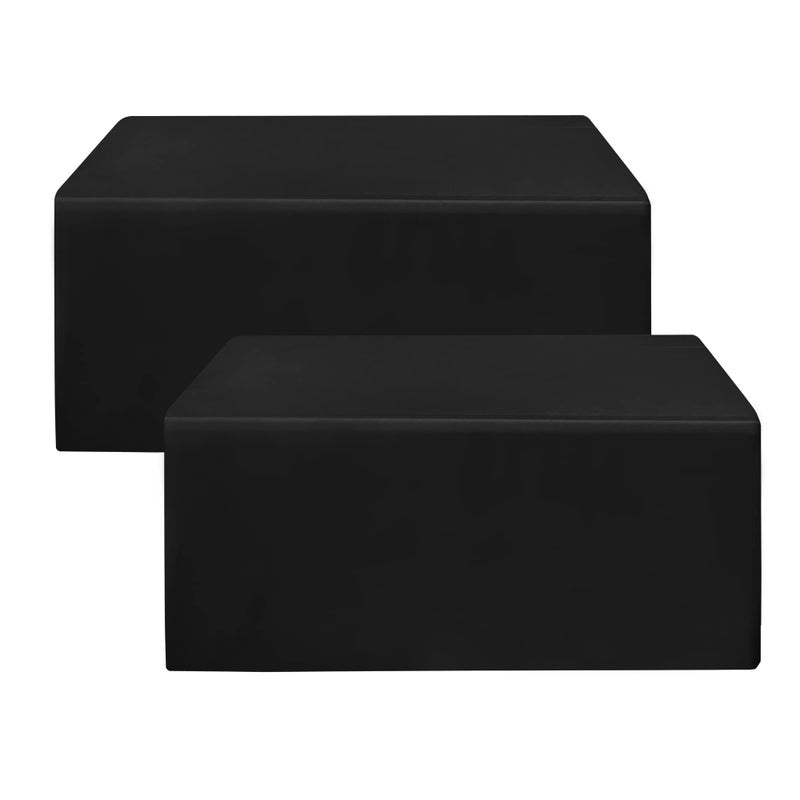 HolidayIdeas 2 Pack Fitted Tableclothes - 48 x 24 Inch - Black Rectangle Tablecloths for 4 Foot Tables, Fabric Table Cover Protector for Parties, Craft Show, Trade Show - Image 1