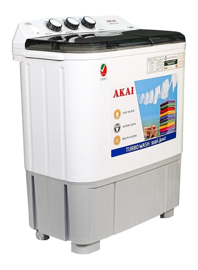AKAI WMMA-XTT51W 5 kg Twin-Tub Semi-Automatic Washing Machine 5 kg WMMA-XTT51W White - Image 3