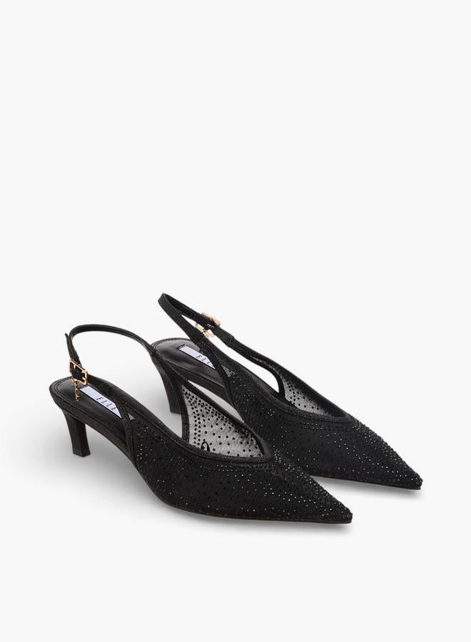Elle Embellished Kitten Heel Shoes - Image 3