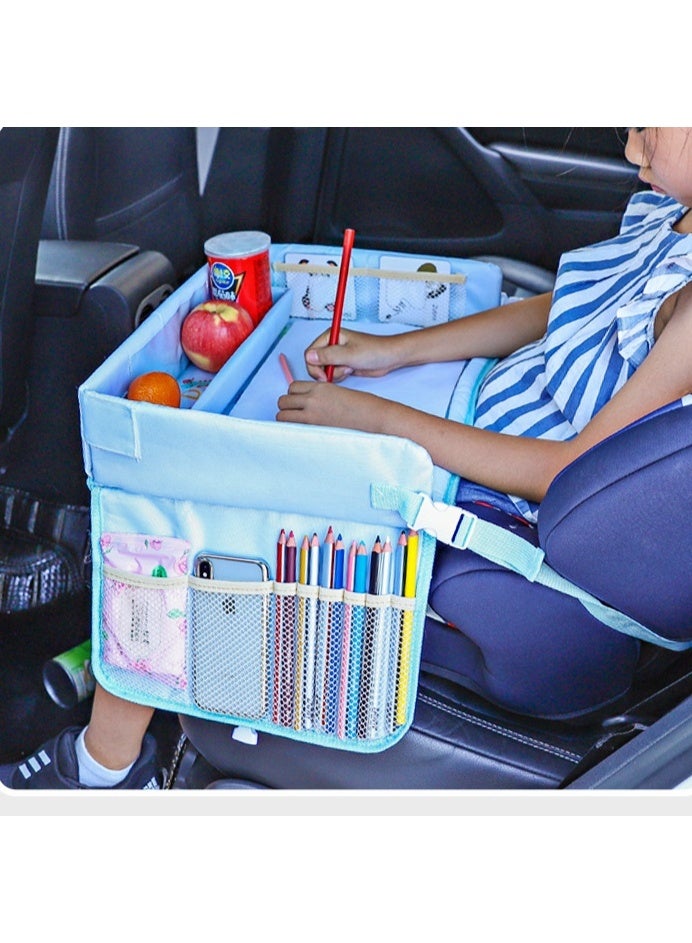 Halamodo Car Steering Wheel Tray Back Seat Headrest Tray, Steering Wheel Desk Food Table for Car Laptop Mount Steering Wheel , Multifunctional Car Office Bag, Car Work Table for Writing, Car Organizer for Kids, Commuters, Family - Image 4