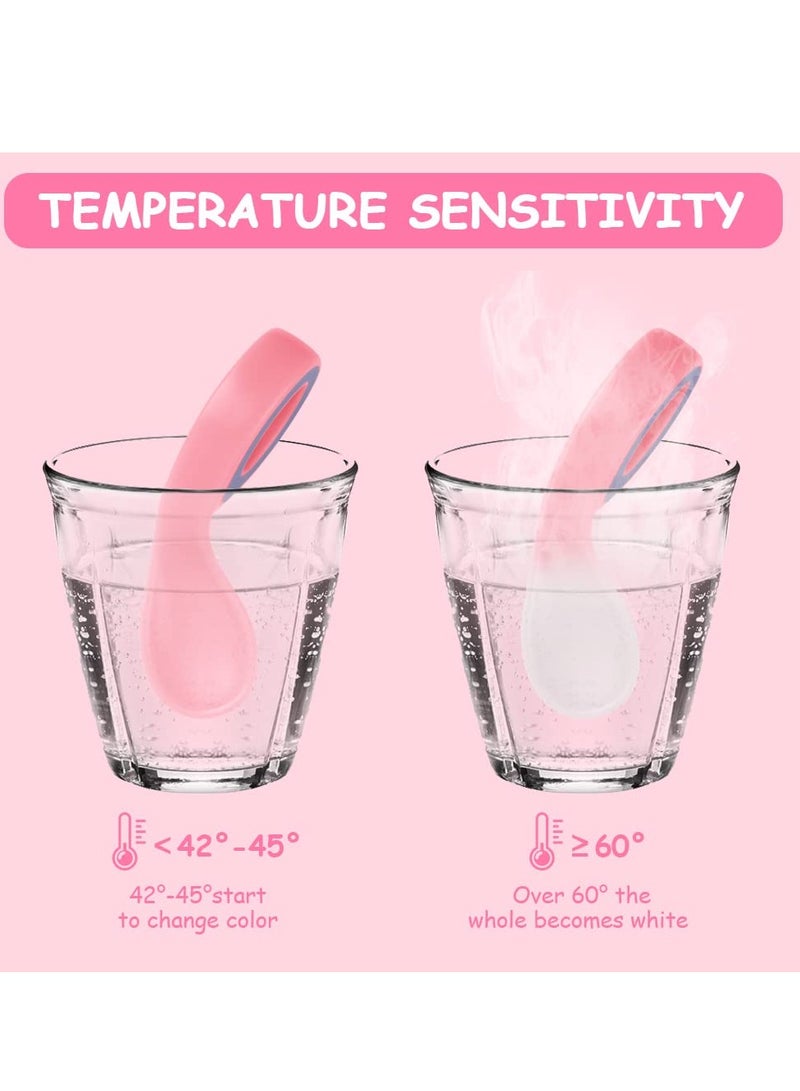 KASTWAVE Baby Fork and Spoon Set, 4Pcs Self Feeding Utensil Easy Grip Toddler Cutlery Kit, Baby Weaning and Feeding Spoons Easy Grip Bendable Perfect Self Feeding Spoon Fork (Red/Pink) - Image 3