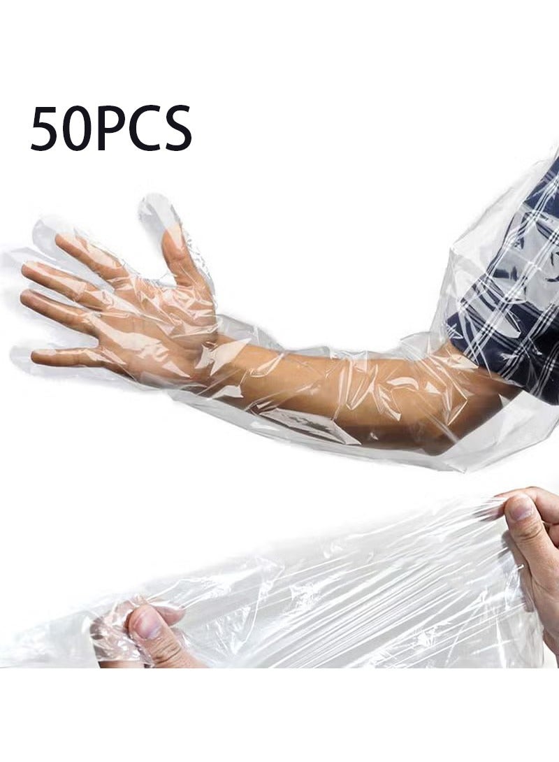 أخبار 50 حزمة قفاز ذراع طويل مقاومة للماء مع قفازات تنظيف أسرة مرنة الكفة السميكة لغسل المطبخ غسل الأطعمة معالجة القفازات الغسيل الخضار - Image 1