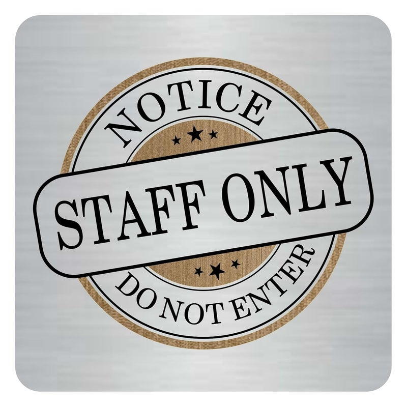 Zouple STAFF ONLY Sign, 6x6 Inch, Durable Steel, Self-Adhesive - Image 1