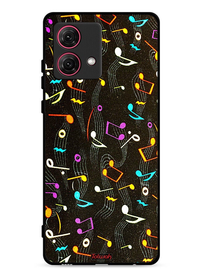 Tolwak Motorola Moto G84 5G Protective Case Cover Music Fabric Pattern - Image 1