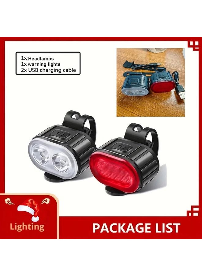 قطعتان من مصباح الرأس عالي السطوع بدون استخدام اليدين مع 6 أوضاع، قابلة لإعادة الشحن عبر USB، ومقاومة للماء وفقًا لمعيار IP65 - Image 1