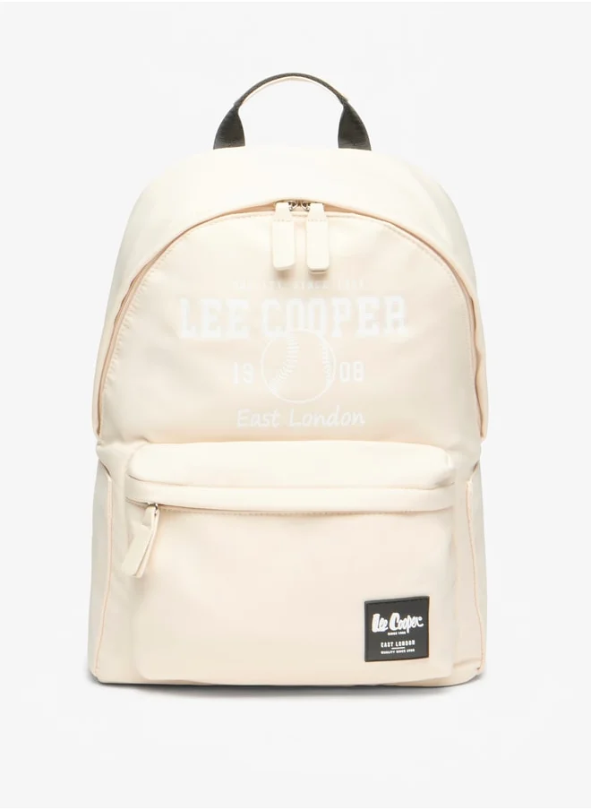 Lee Cooper Logo Print Backpack with Adjustable Straps