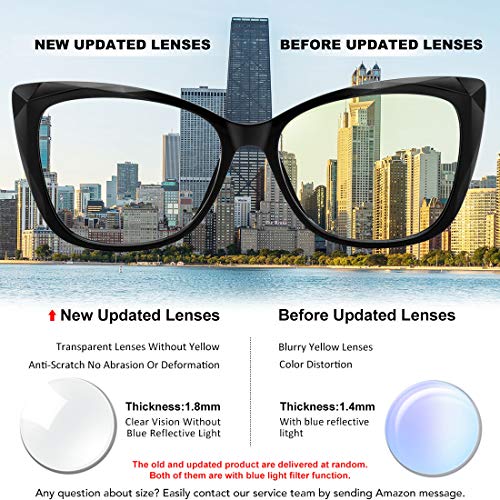 MEETSUN Blue Light Blocking Glasses for Women Anti Eyestrain Filter Blue Ray Computer Game Glasse&UV/Reduce Glare Lens (Black Frame) - Image 3