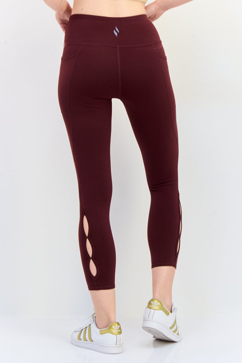 SKECHERS سروال ليجنغ رياضي نسائي مناسب للتدريب، مارون - Image 4