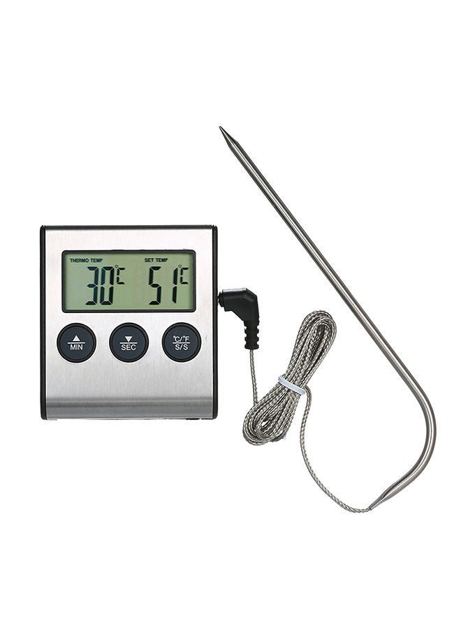 NIBEMINENT LCD Food Thermometer Silver/Black 2.56 x 2.83 0.71inch - Image 1
