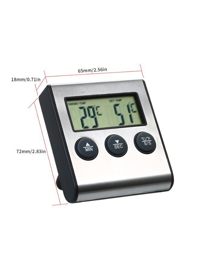 NIBEMINENT LCD Food Thermometer Silver/Black 2.56 x 2.83 0.71inch - Image 3