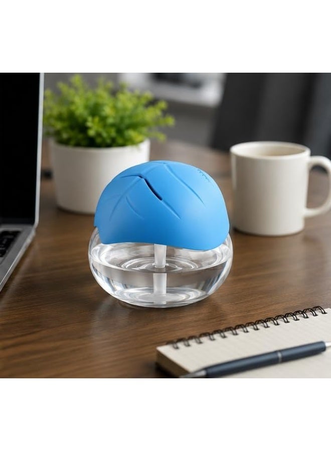 Crystal Globe Water-Based Air Purifier Humidifier & Aromatherapy Diffuser with Leaf Lid, Blue - Image 5