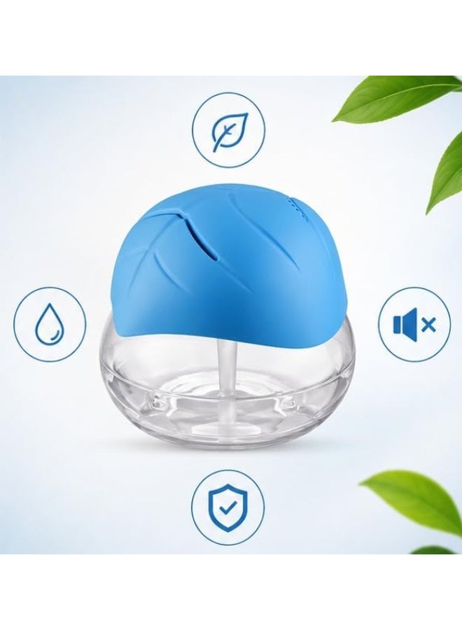 Crystal Globe Water-Based Air Purifier Humidifier & Aromatherapy Diffuser with Leaf Lid, Blue - Image 4