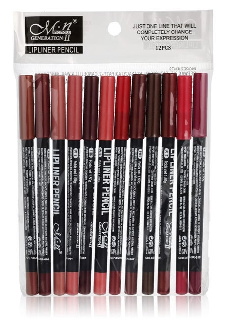 12-Piece M.N Lip Liners -12 Colors lip liners