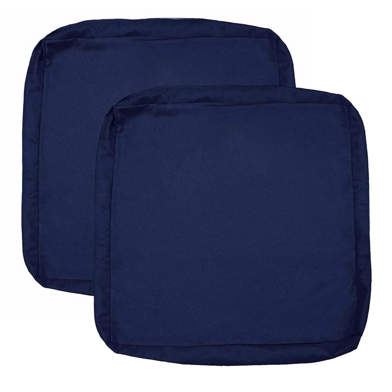 Sqodok Outdoor Cushions Covers Patio Cushion Covers for Outdoor Furniture Waterproof Outside Seat Slipcovers Replacement Chair Cushion Covers for Sofa  Wicker Chair  24x24  2pcs  Blue - Image 5